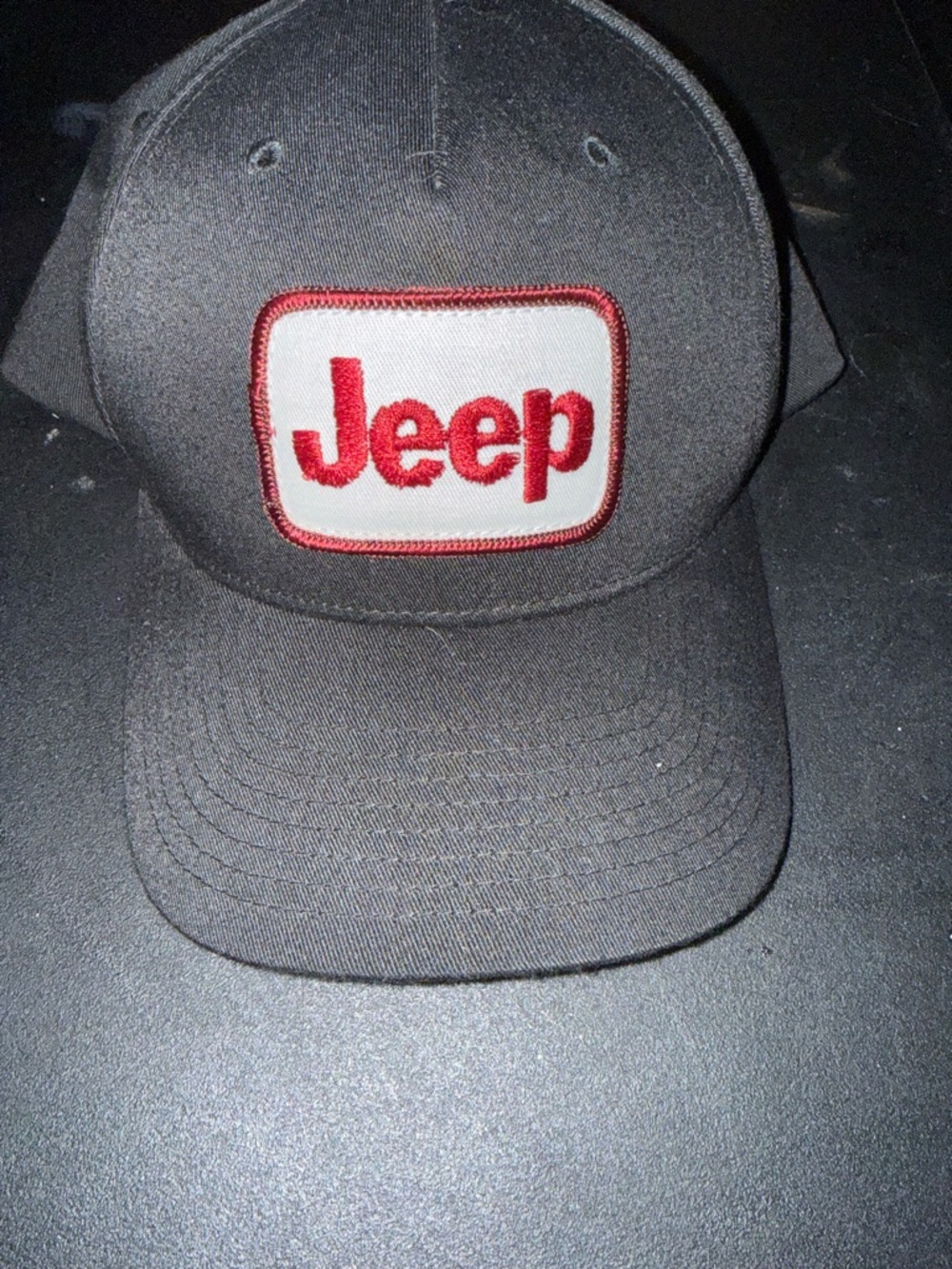 Jeep Embroidered Logo Cap black  with Red Accents